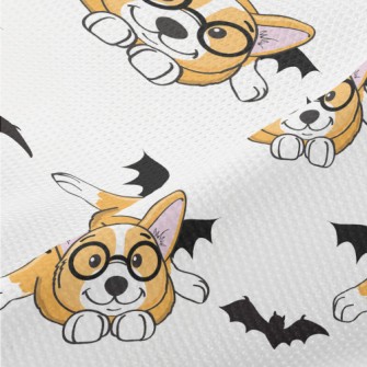 Corgi Dog With Round Glasses Piqué