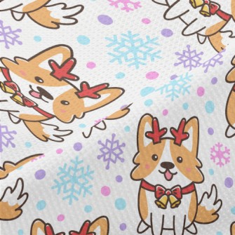 Corgi Dressed Up As A Christma Piqué