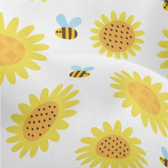 Sunflowers And Bees Lightweight Performance Linen