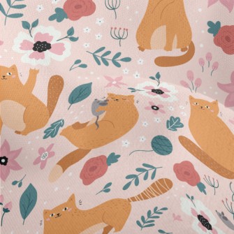 Playful Kitten In Garden Lightweight Performance Linen