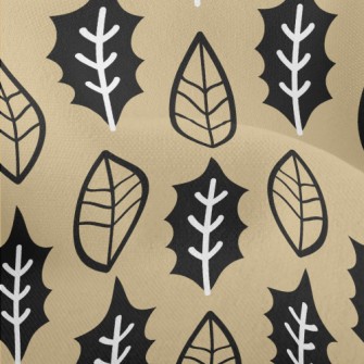 Cute Leaves With Lines Lightweight Performance Linen