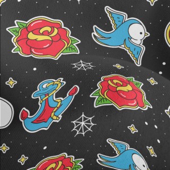 Blue Bird And Rose Lightweight Performance Linen
