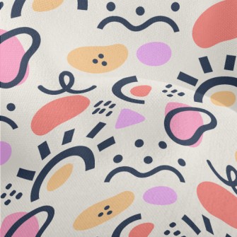 Abstract Line Color Block Lightweight Performance Linen