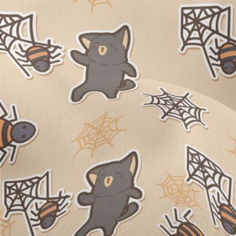 Halloween Spider Black Cat Lightweight Performance Linen