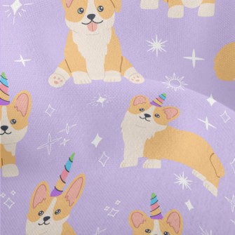 Shiny Corgi Birthday Party Lightweight Performance Linen