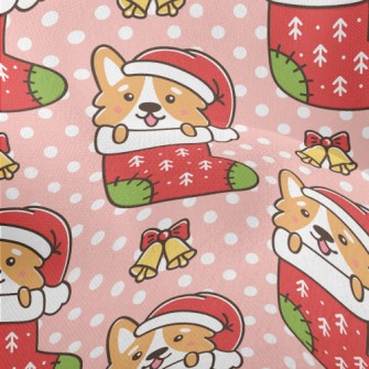 Cartoon Corgi Christmas Stocki Lightweight Performance Linen