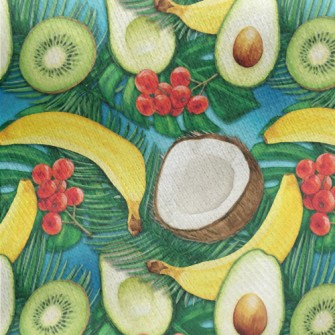 Passionate Tropical Fruits Jersey Backed Fleece