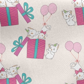Birthday Cat Gift Box Jersey Backed Fleece