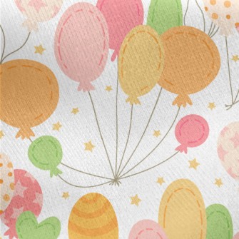 Childlike Geometric Balloons Jersey Backed Fleece