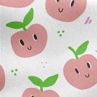 Apple With Playful Eyes Jersey Backed Fleece