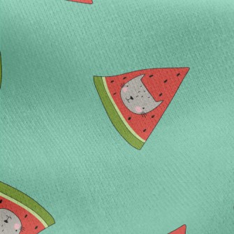 Cat Face Shape Watermelon Jersey Backed Fleece