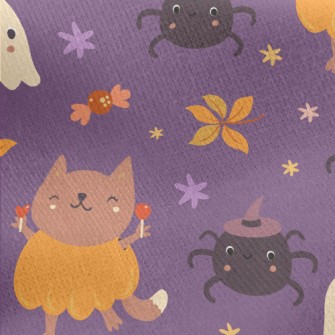 Witch Spider Pumpkin Fox Jersey Backed Fleece