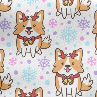 Corgi Dressed Up As A Christma Jersey Backed Fleece