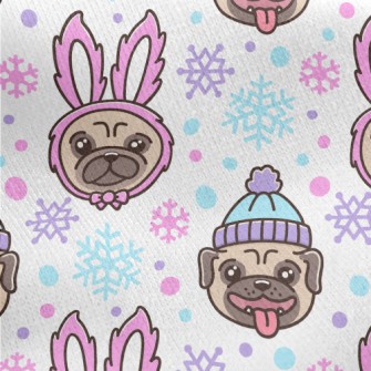 Rabbit Furry Pug Jersey Backed Fleece