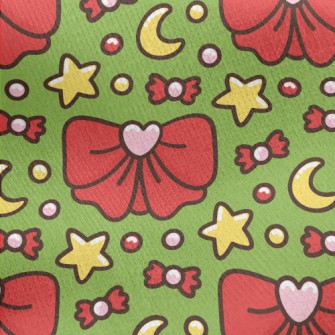 Stars And Moon Big Bow Jersey Backed Fleece
