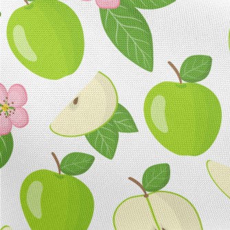 Green Apples And Small Flowers Pongee