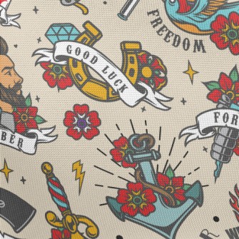 Retro Funny Tattoo Pictures Pongee
