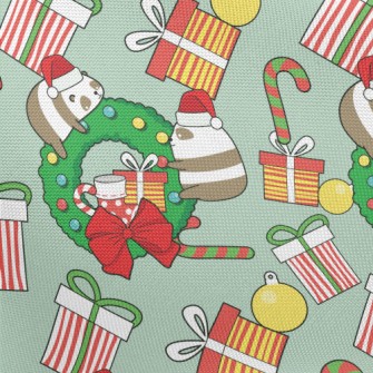 Happy Christmas Cat Bear Pongee