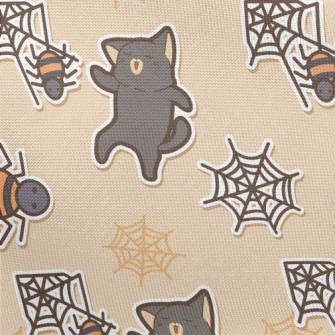 Halloween Spider Black Cat Pongee