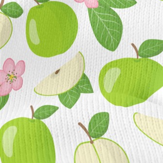 Green Apples And Small Flowers Stretch Jersey