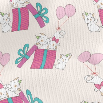 Birthday Cat Gift Box Stretch Jersey