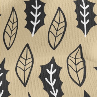 Cute Leaves With Lines Stretch Jersey