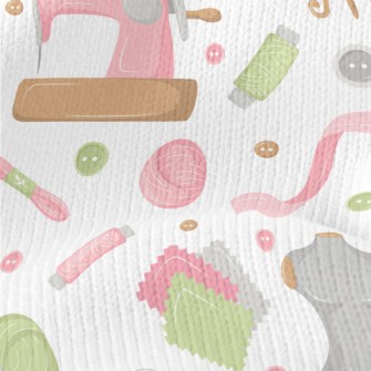 Pink Sewing Machine Supplies Stretch Jersey