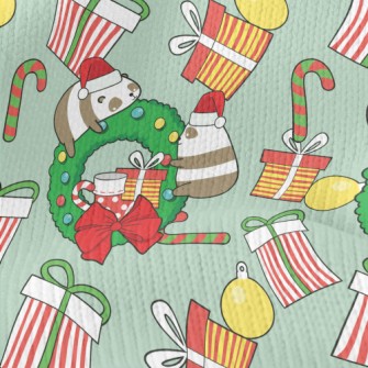 Happy Christmas Cat Bear Stretch Jersey