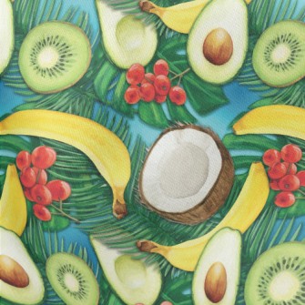 Passionate Tropical Fruits Lightweight Cotton Poplin