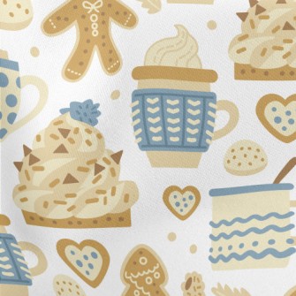Gingerbread Christmas Warm Coc Lightweight Cotton Poplin