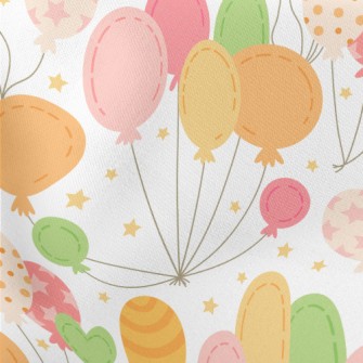 Childlike Geometric Balloons Lightweight Cotton Poplin