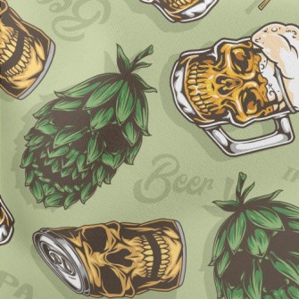 Funny Skull Beer Can Lightweight Cotton Poplin