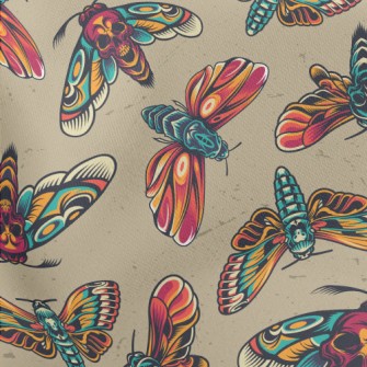 Scary Skull-faced Moth Lightweight Cotton Poplin