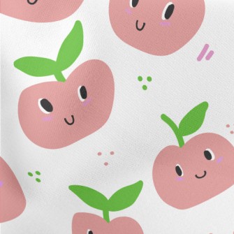 Apple With Playful Eyes Lightweight Cotton Poplin