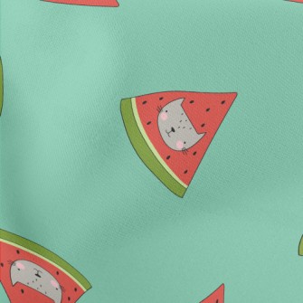 Cat Face Shape Watermelon Lightweight Cotton Poplin