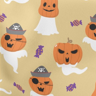 Ghost Disguised Pumpkin Monste Lightweight Cotton Poplin