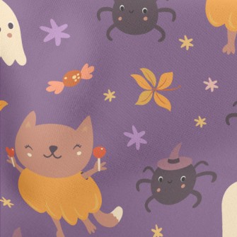 Witch Spider Pumpkin Fox Lightweight Cotton Poplin