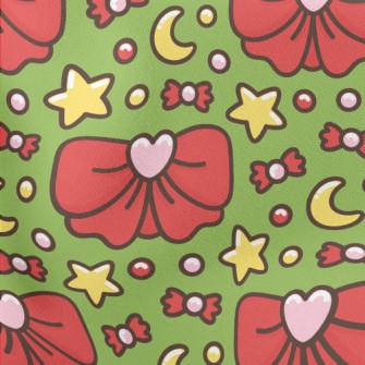 Stars And Moon Big Bow Lightweight Cotton Poplin