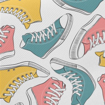 Retro High-top Sneakers Midweight Cotton Poplin