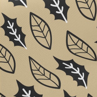 Cute Leaves With Lines Midweight Cotton Poplin