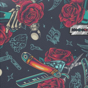 Weird Skeleton Hand Barber Sho Midweight Cotton Poplin