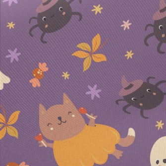 Witch Spider Pumpkin Fox Midweight Cotton Poplin