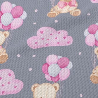 Cute Balloon Bear Birdseye Piqué