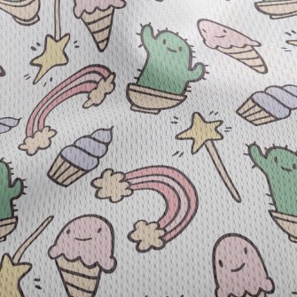 Cute Expression Creature Athletic Mesh Flat Back