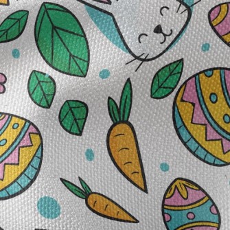 Cute Little White Rabbit Waterproof Canvas