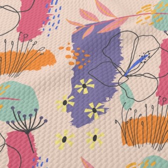 Beautiful Flowers In Empty Bas Birdseye Piqué