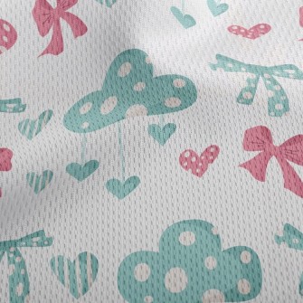 Bow Knot Point Cloud Athletic Mesh Flat Back