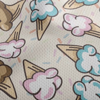 Marshmallow Ice Cream Athletic Mesh Flat Back