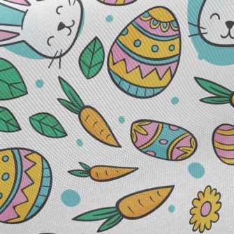 Cute Little White Rabbit Twill