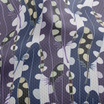 Psychedelic Overlay Feather Athletic Mesh Flat Back